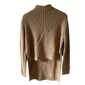 NAADAM Sweater Short Poncho Camel Anthropologie Naadam Project